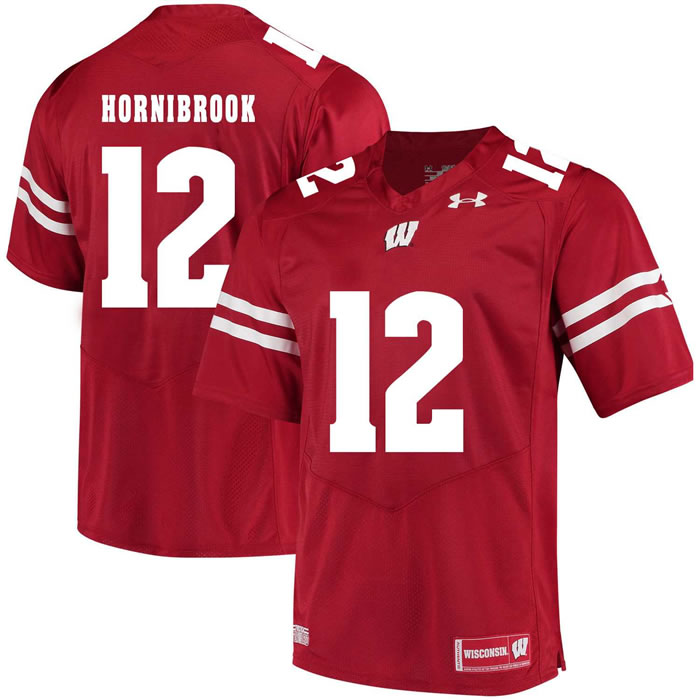 Wisconsin Badgers #12 Alex Hornibrook Red College Football Jersey DingZhi